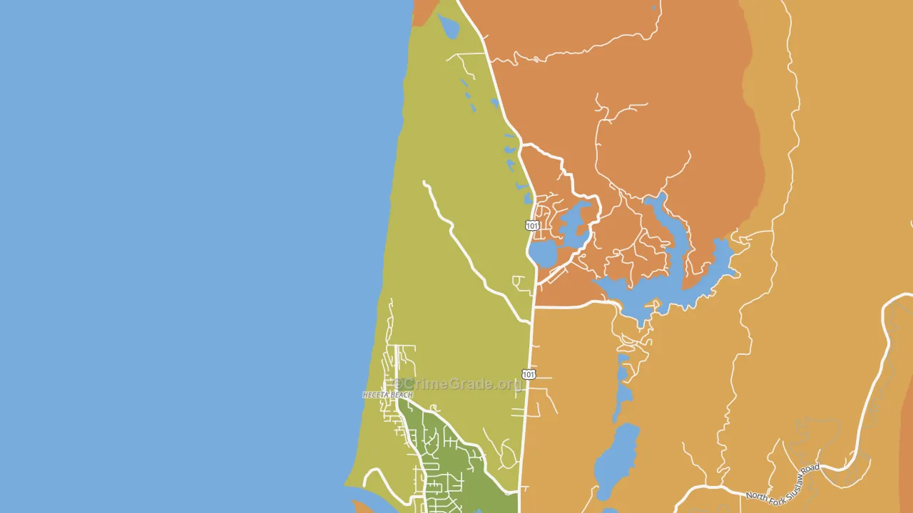 Heceta Beach, OR Map of Murder Rates