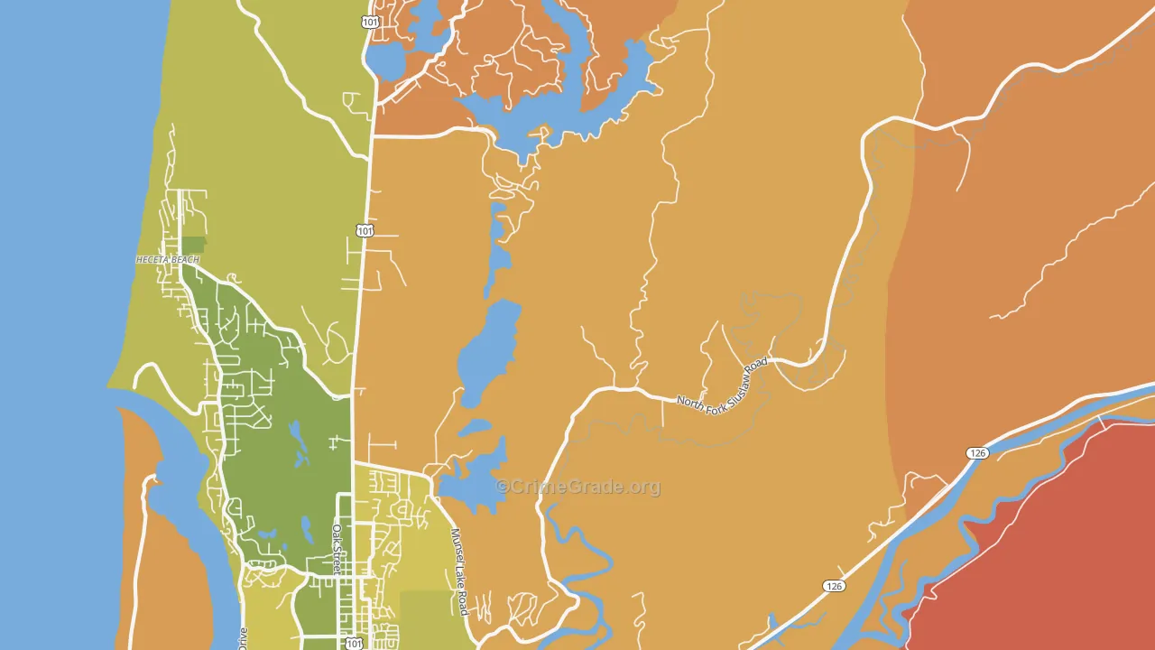 Heceta Junction, OR Map of Murder Rates