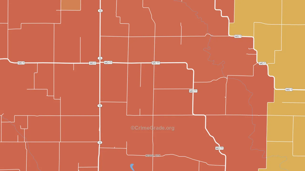 Hedge City, MO Map of Murder Rates