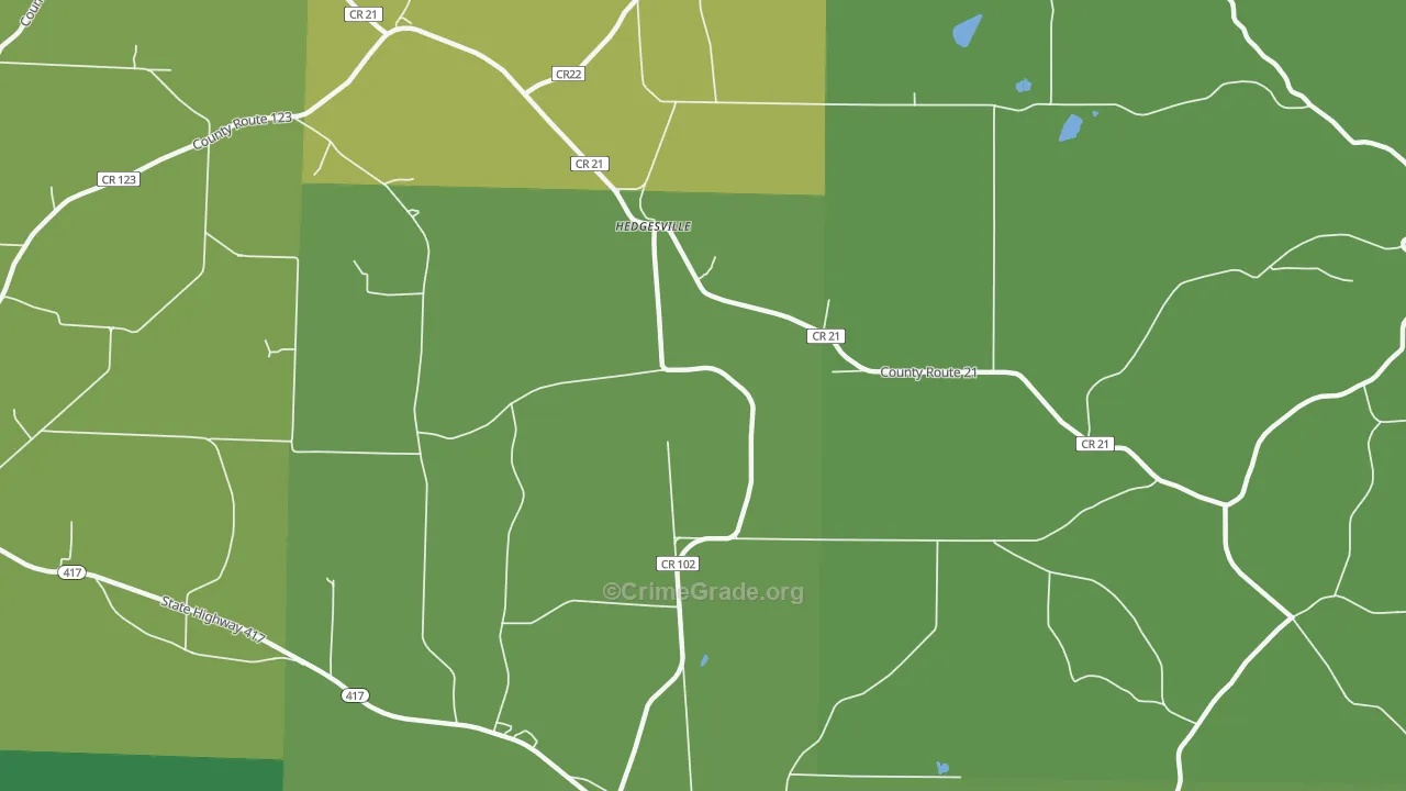 Hedgesville, NY Map of Murder Rates