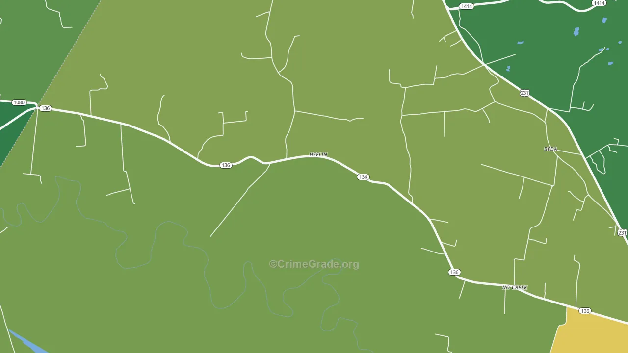 Heflin, KY Map of Murder Rates