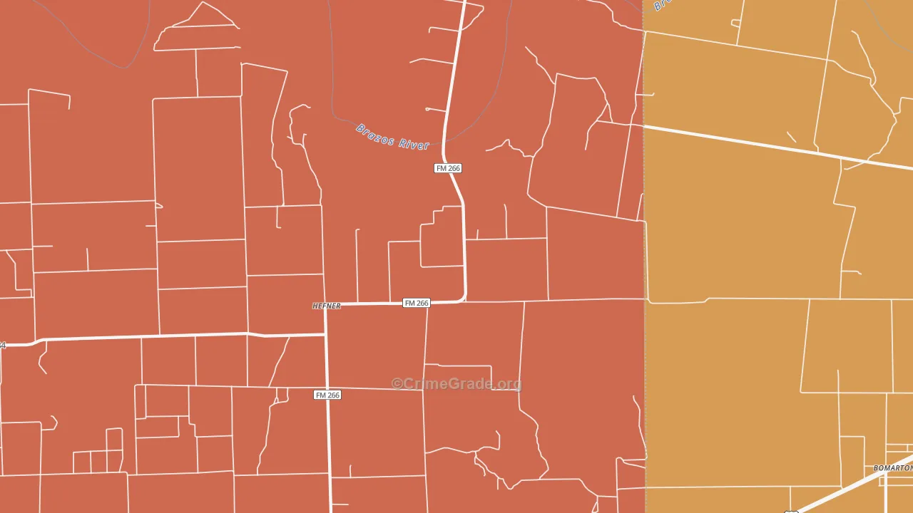Hefner, TX Map of Murder Rates