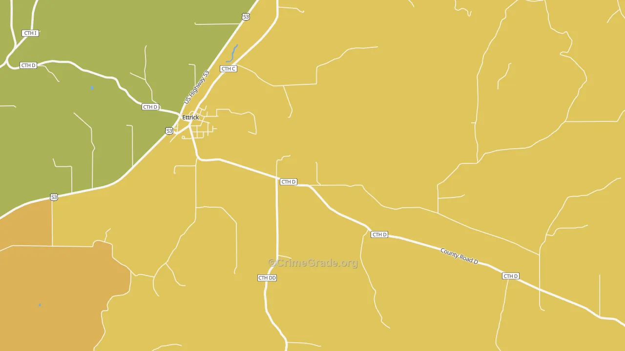 Hegg, WI Map of Murder Rates