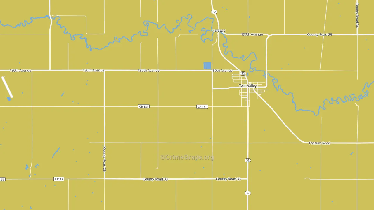 Heiberg, MN Map of Murder Rates