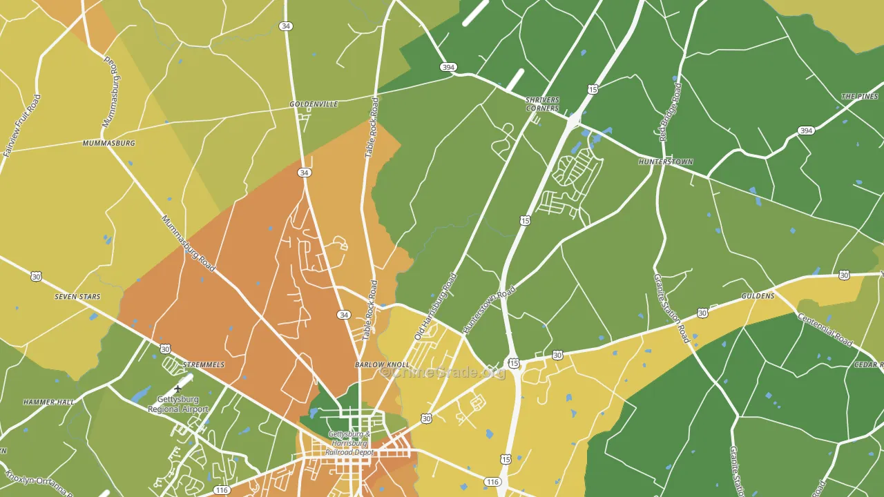 Heidlersburg, PA Map of Murder Rates
