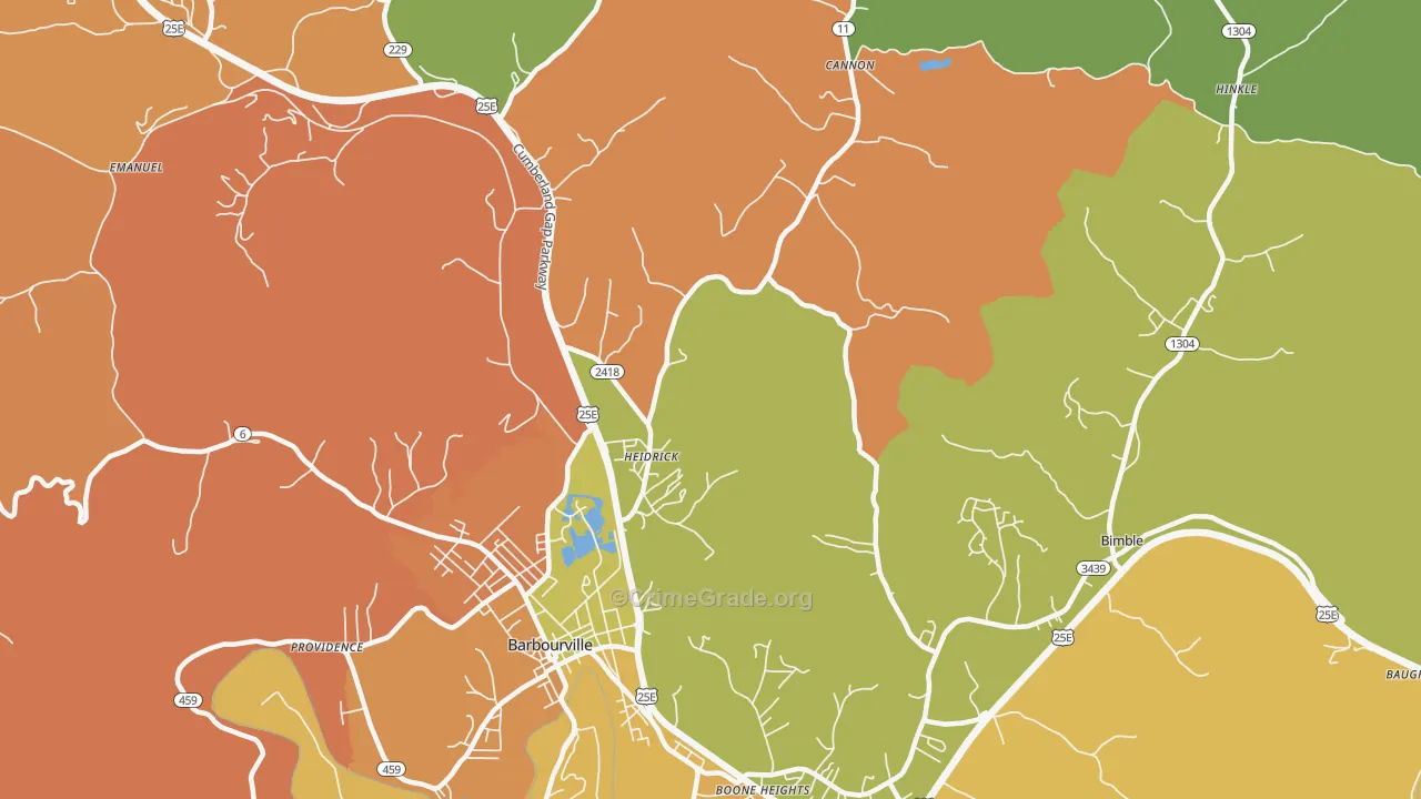 Heidrick, KY Map of Murder Rates