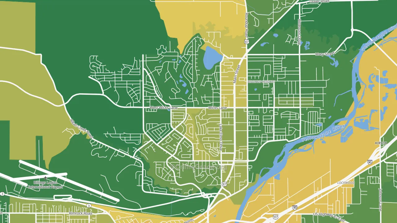 Heights, Billings, MT Map of Murder Rates
