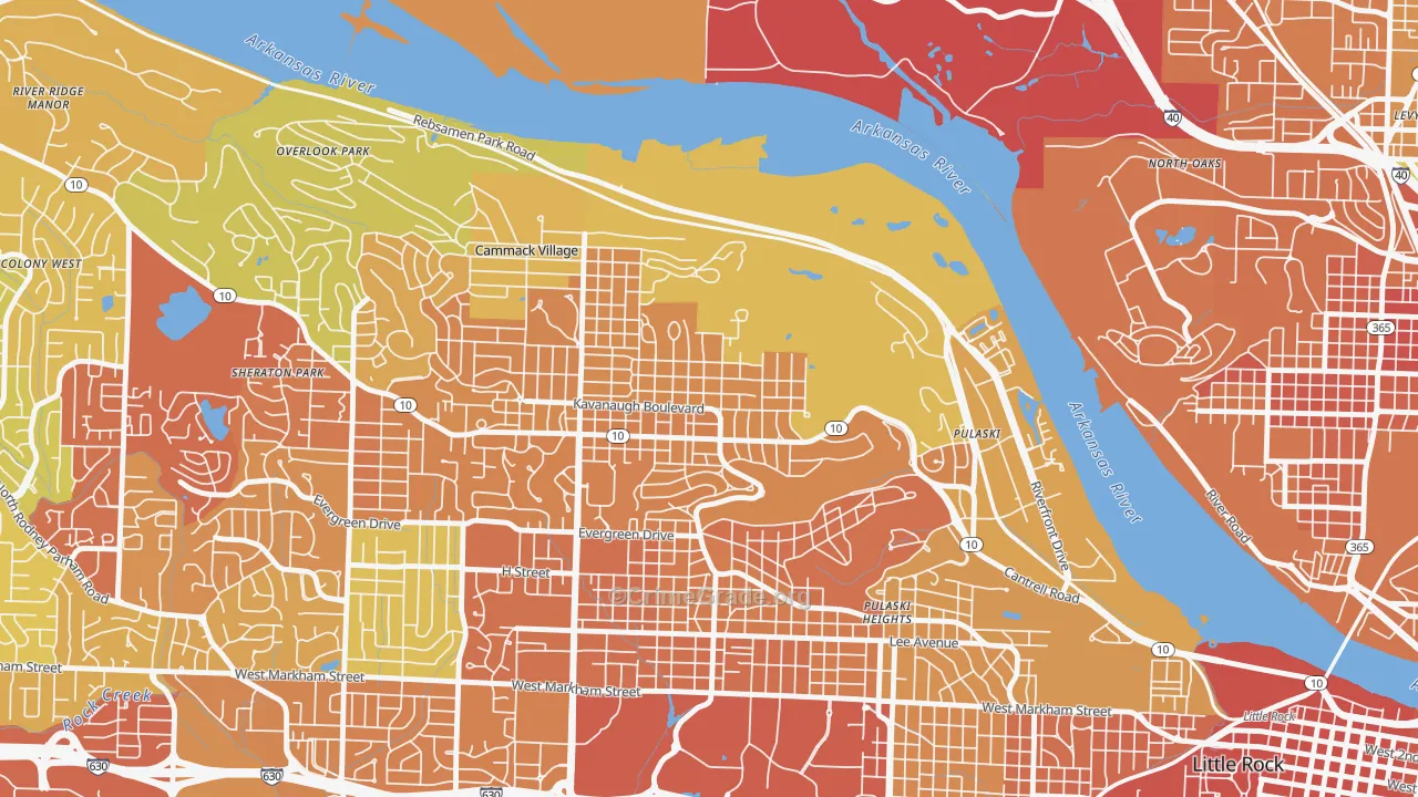 Heights, Little Rock, AR Map of Murder Rates