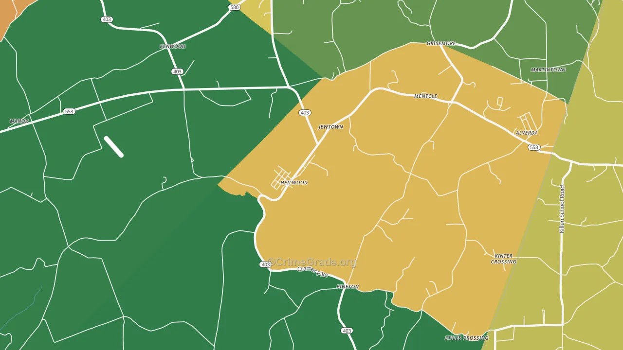 Heilwood, PA Map of Murder Rates