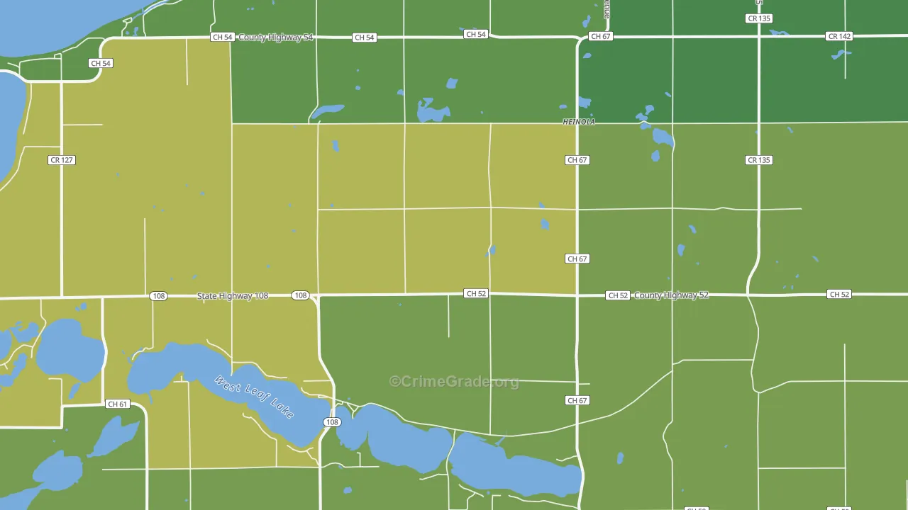 Heinola, MN Map of Murder Rates