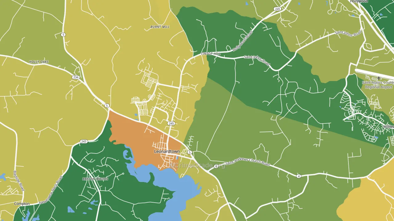 Helen, MD Map of Murder Rates