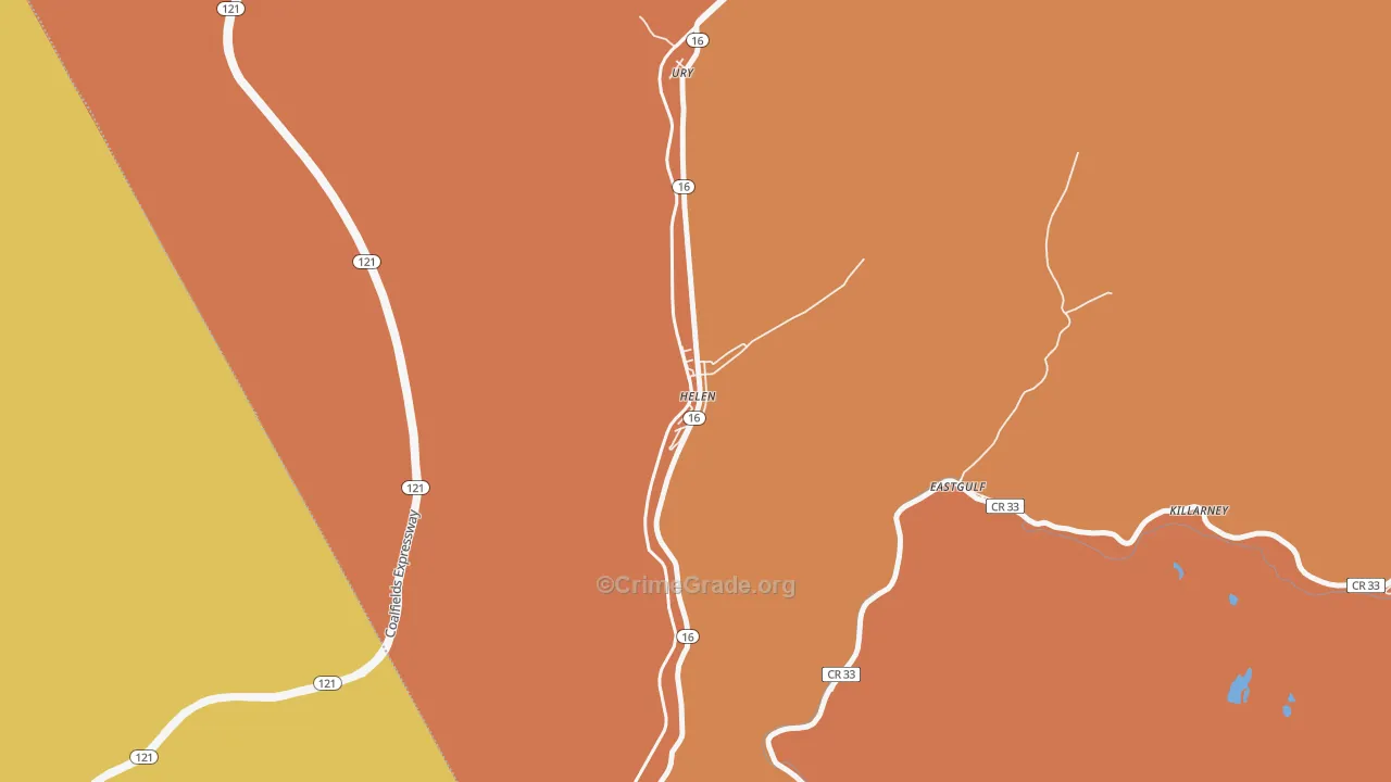 Helen, WV Map of Murder Rates