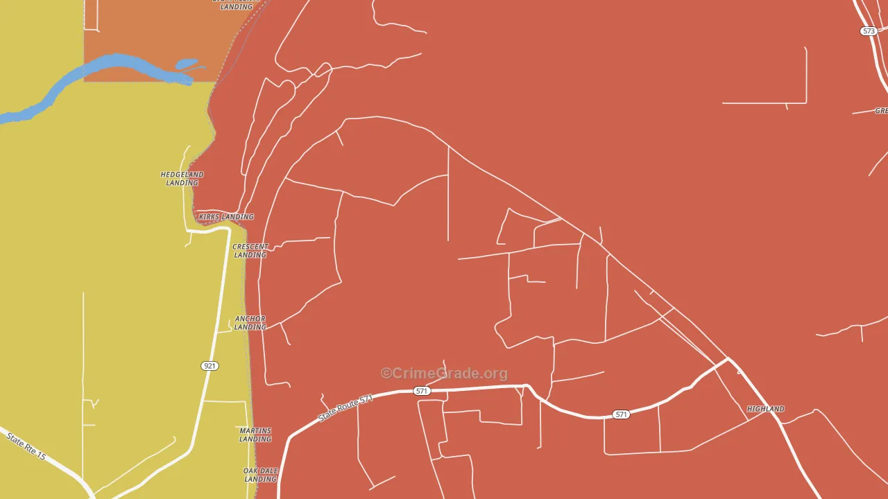 Helena, LA Map of Murder Rates
