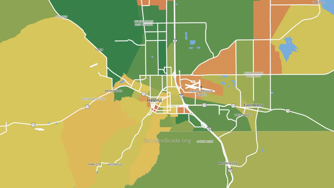 Helena, MT Map of Murder Rates