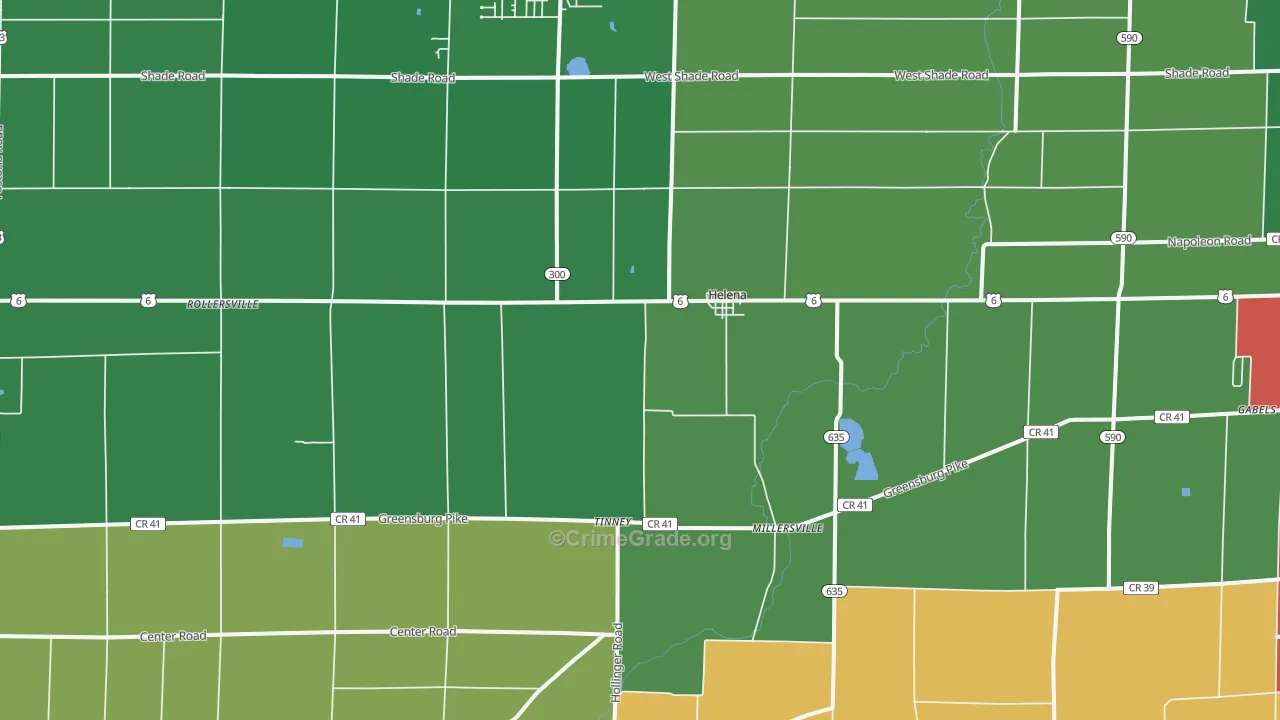 Helena, OH Map of Murder Rates