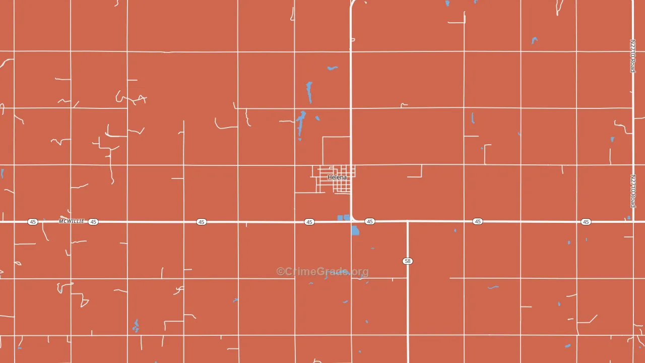 Helena, OK Map of Murder Rates