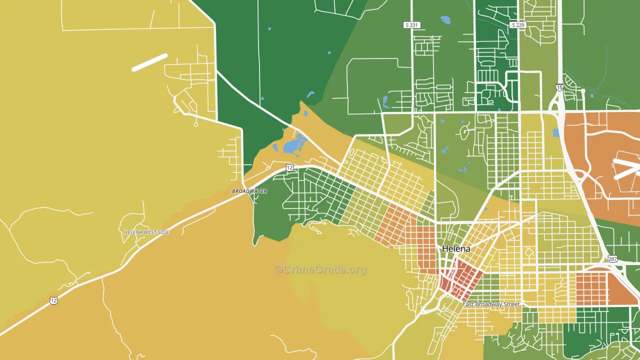 Helena West Side, MT Map of Murder Rates