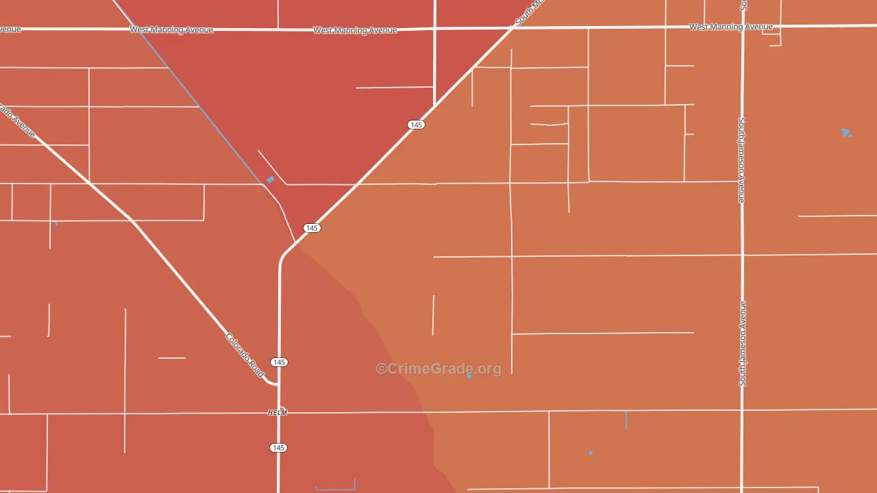Helm, CA Map of Murder Rates
