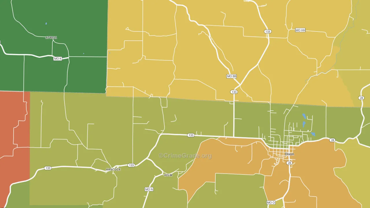 Helm, MO Map of Murder Rates