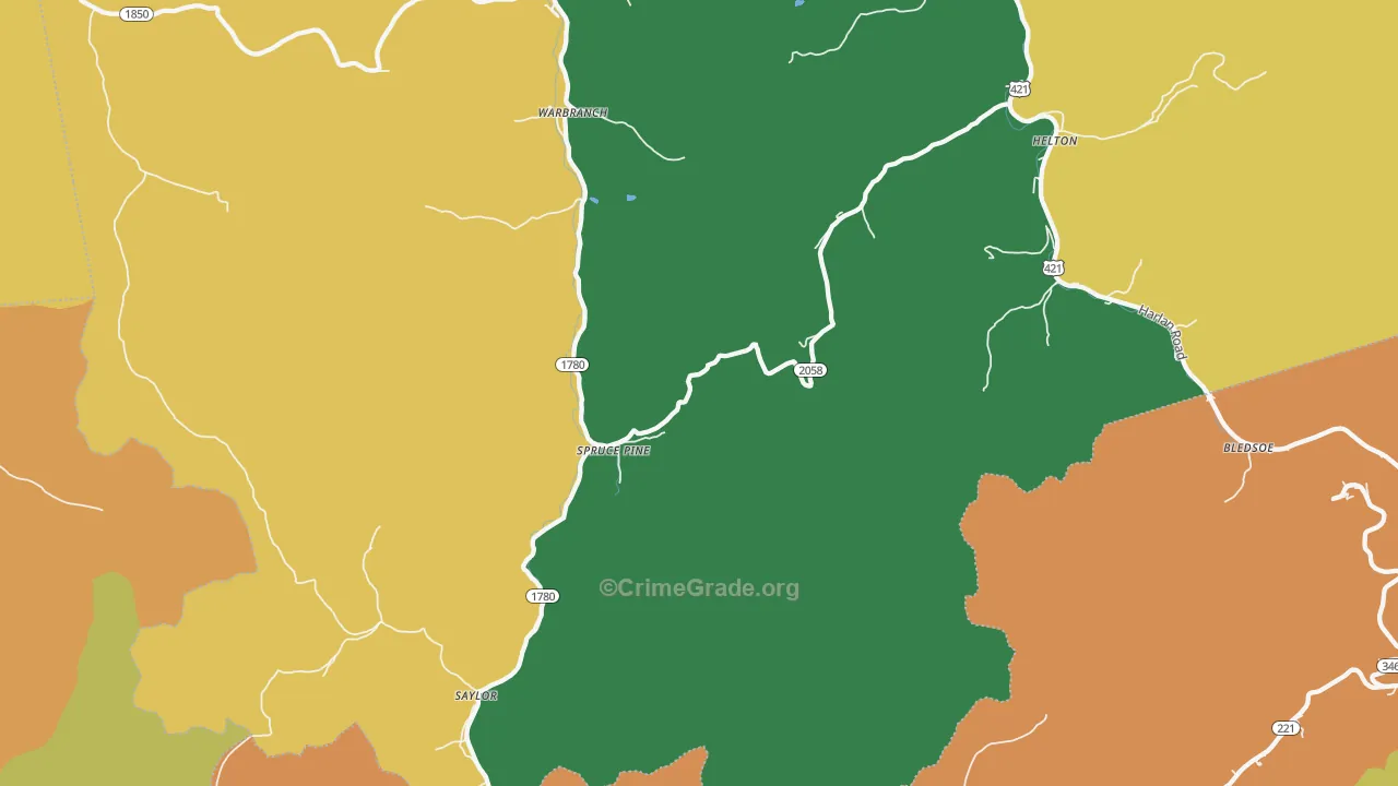 Helton, KY Map of Murder Rates
