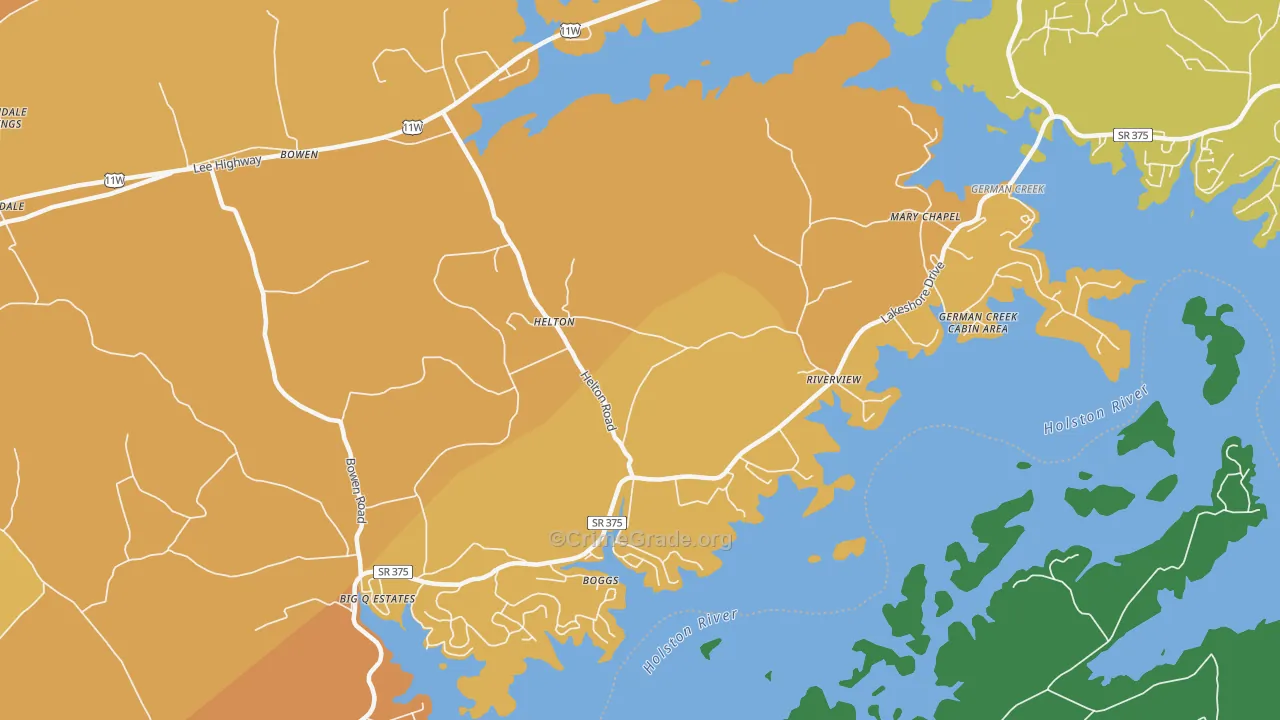 Helton, TN Map of Murder Rates