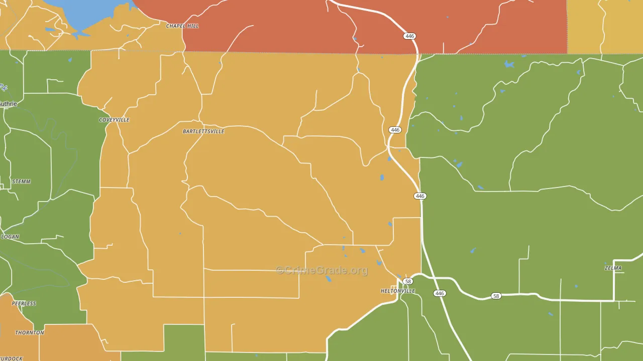 Heltonville, IN Map of Murder Rates