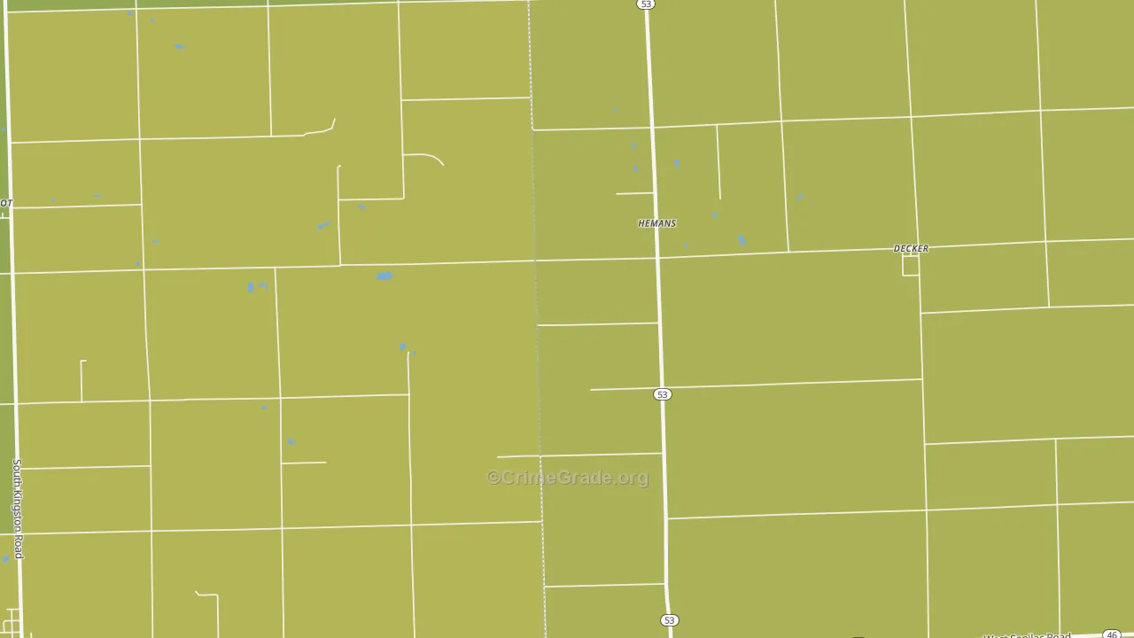 Hemans, MI Map of Murder Rates