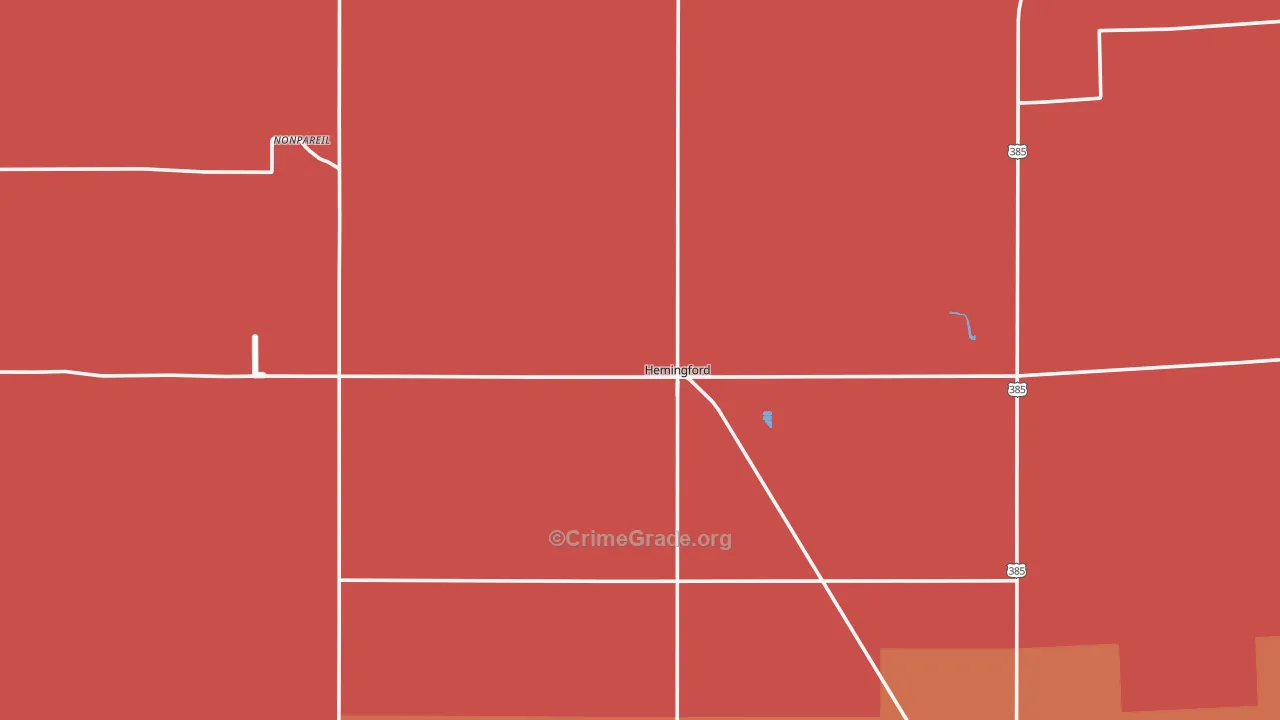 Hemingford, NE Map of Murder Rates