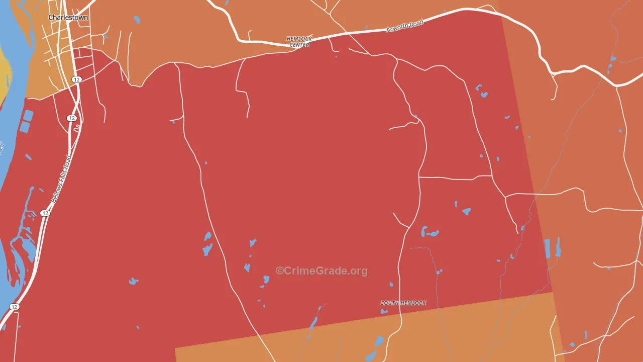 Hemlock Center, NH Map of Murder Rates
