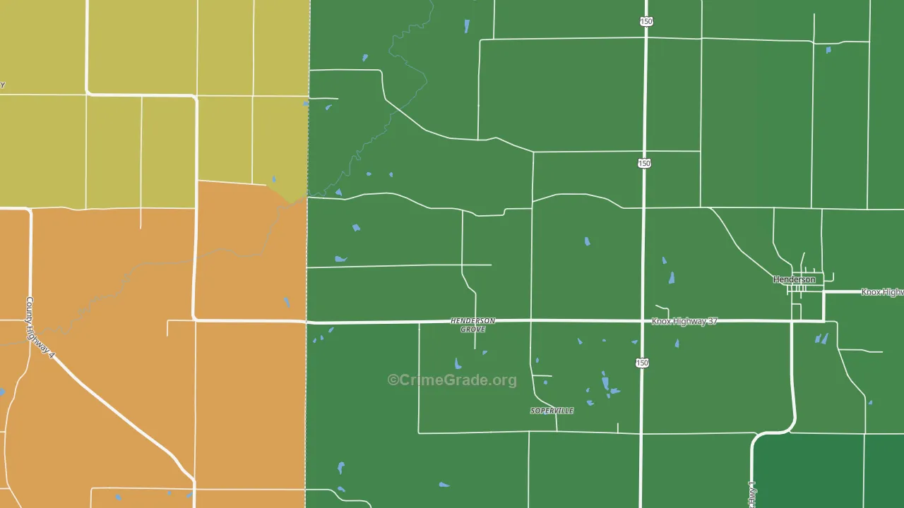 Henderson Grove, IL Map of Murder Rates