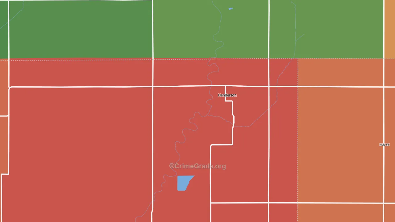 Henderson, IA Map of Murder Rates