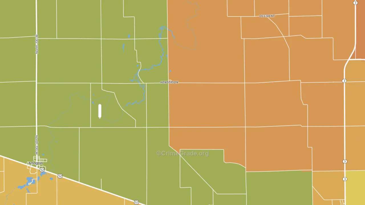 Henderson, IN Map of Murder Rates