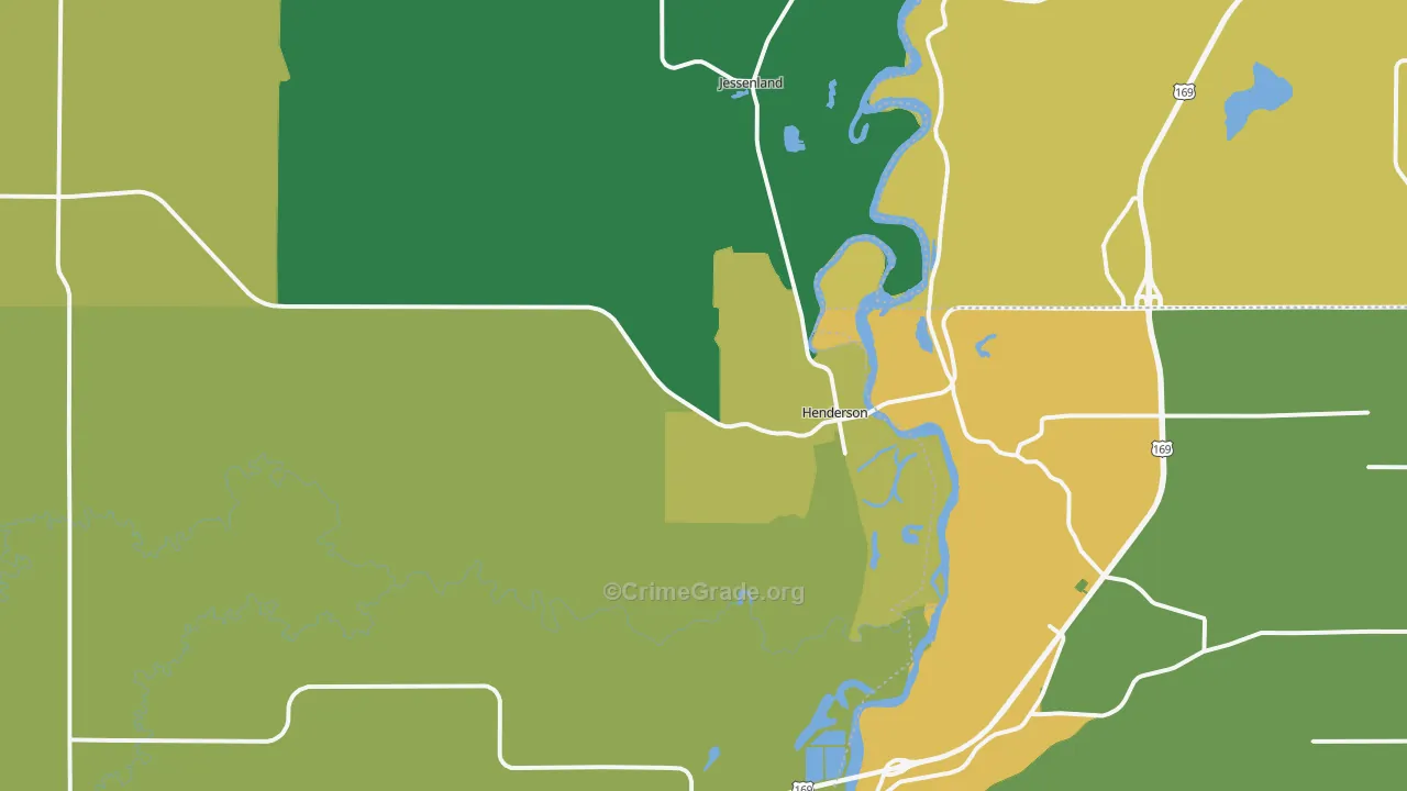 Henderson, MN Map of Murder Rates
