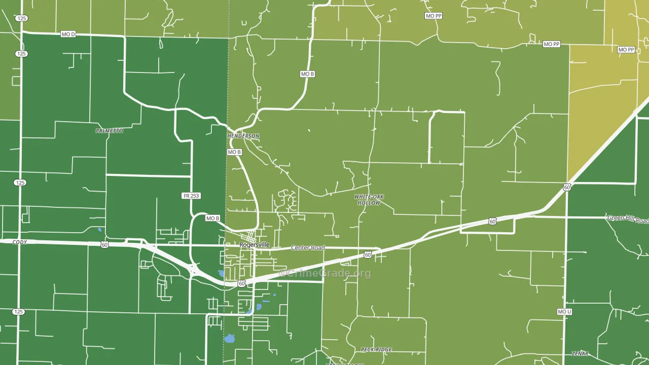Henderson, MO Map of Murder Rates