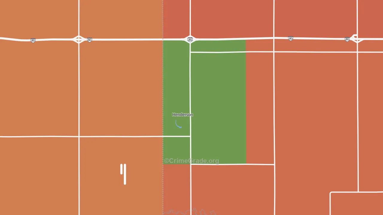 Henderson, NE Map of Murder Rates