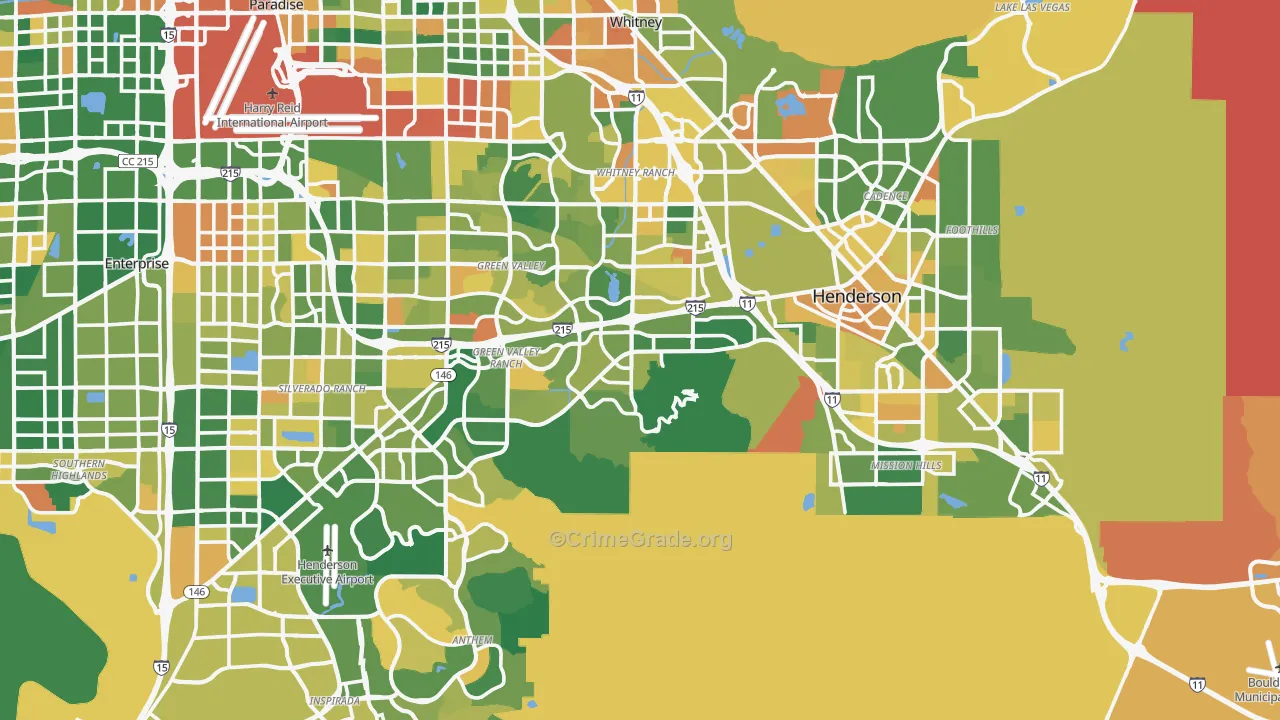 Henderson, NV Map of Murder Rates