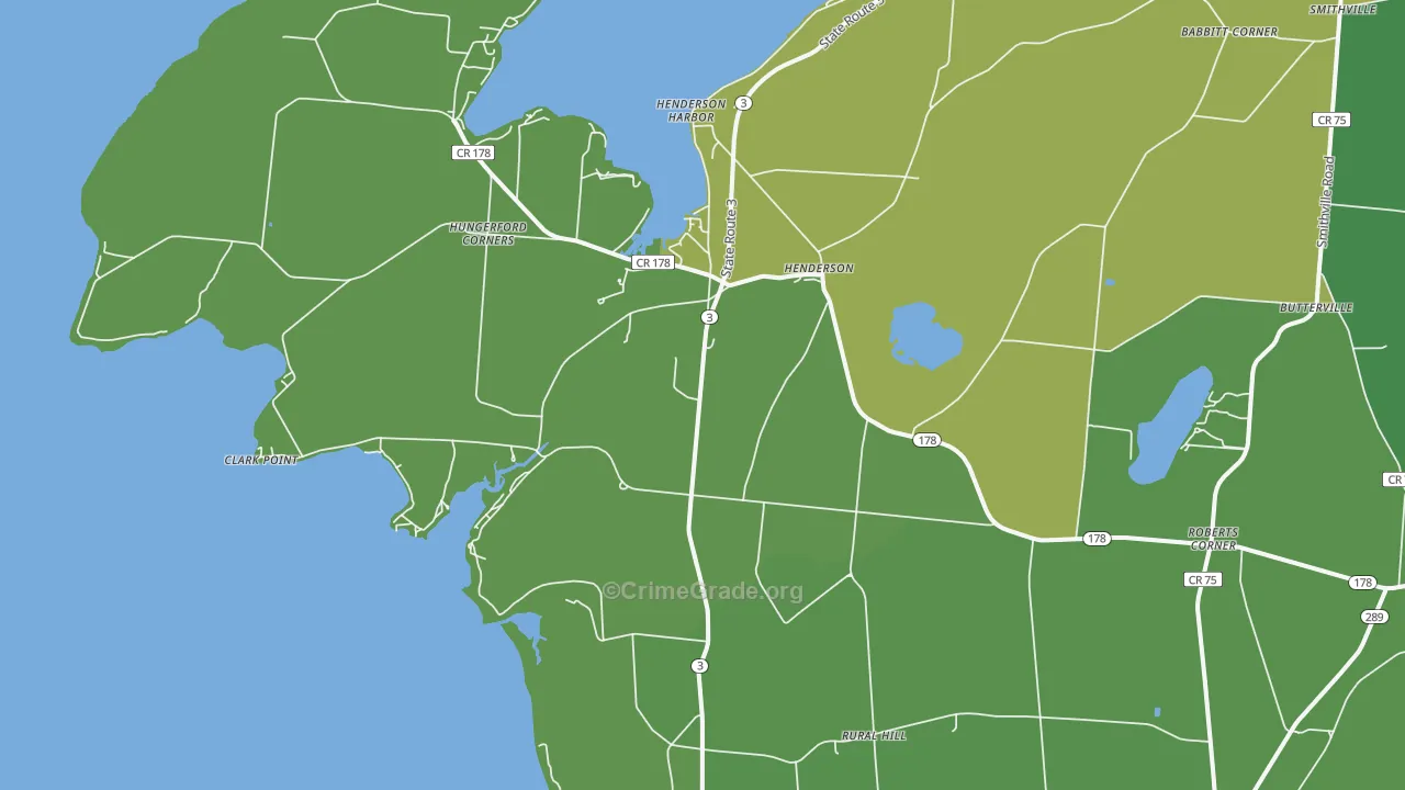 Henderson, NY Map of Murder Rates