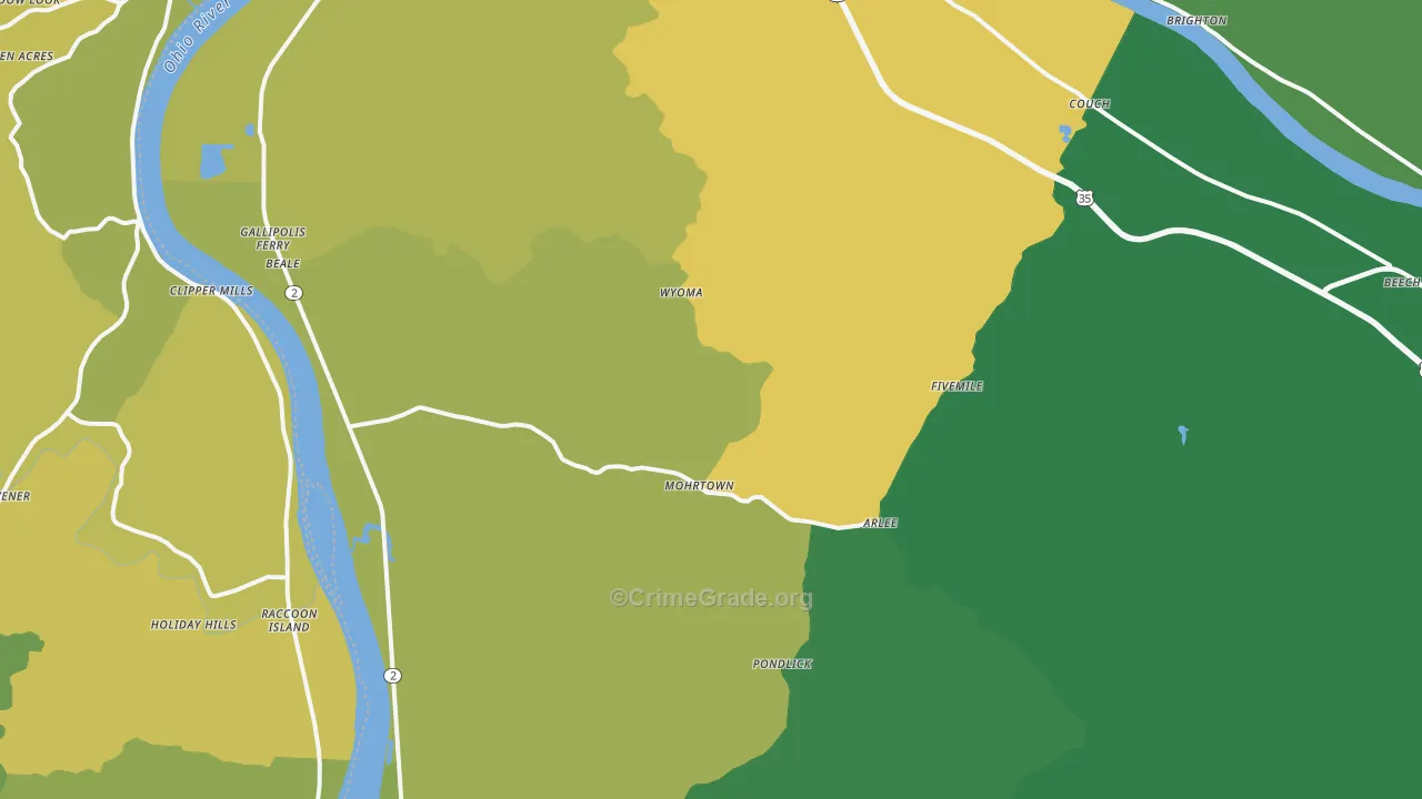 Henderson, WV Map of Murder Rates
