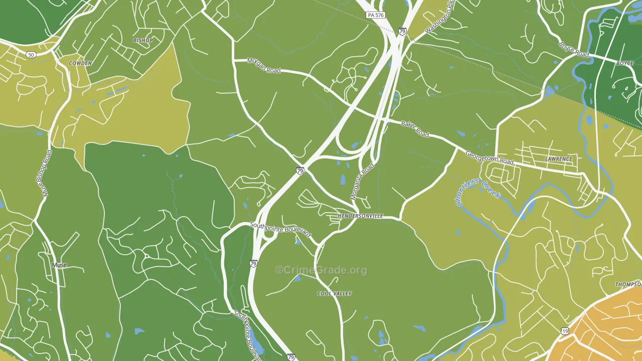 Hendersonville, PA Map of Murder Rates