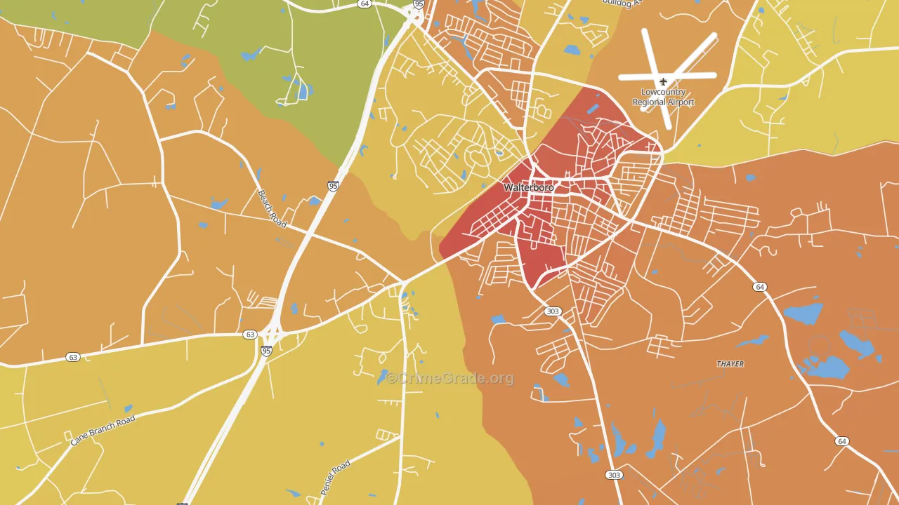 Hendersonville, SC Map of Murder Rates