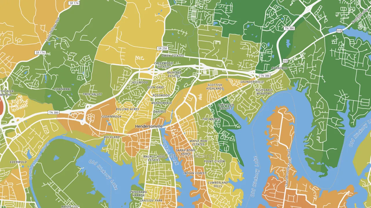 Hendersonville, TN Map of Murder Rates