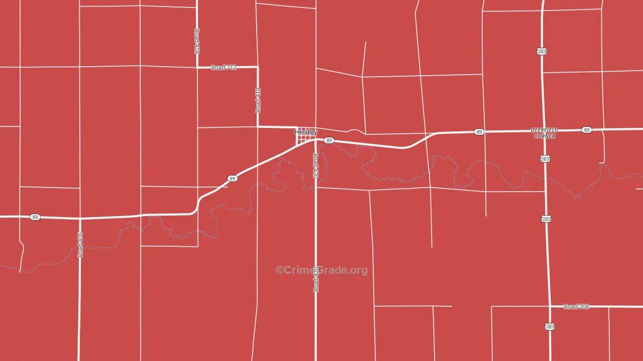 Hendley, NE Map of Murder Rates