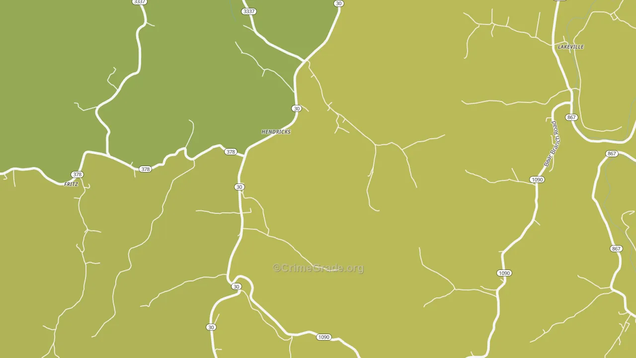 Hendricks, KY Map of Murder Rates