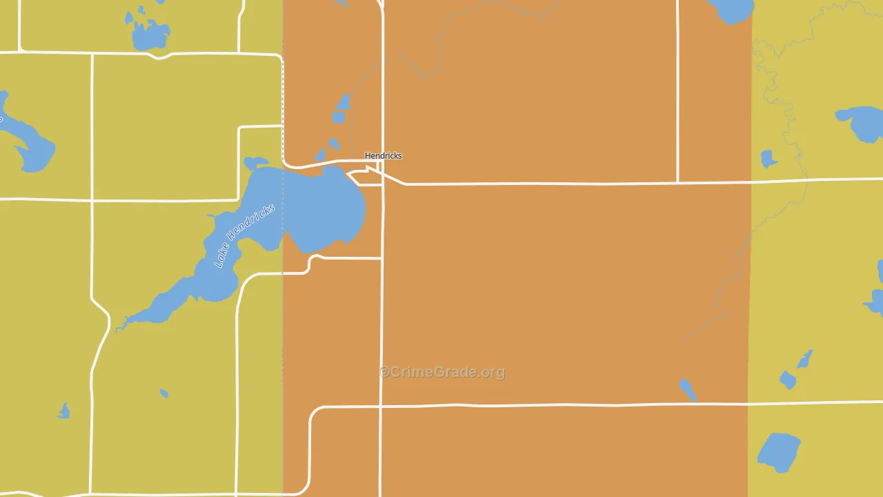 Hendricks, MN Map of Murder Rates
