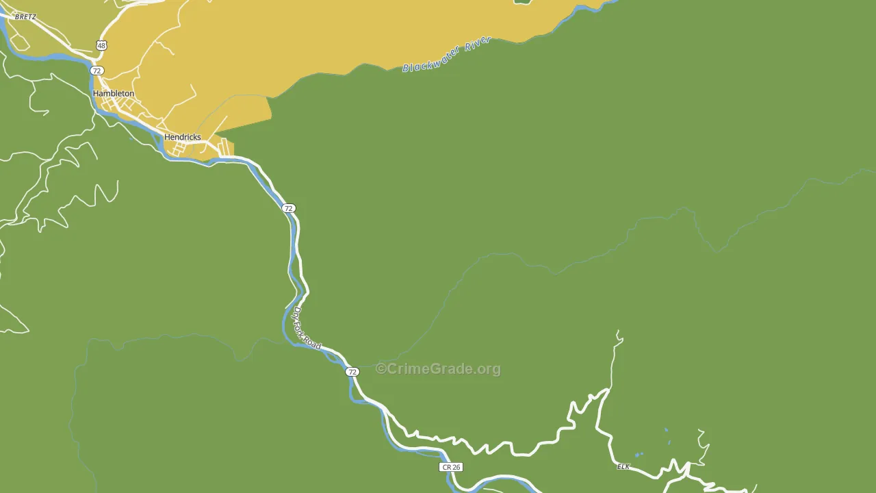Hendricks, WV Map of Murder Rates