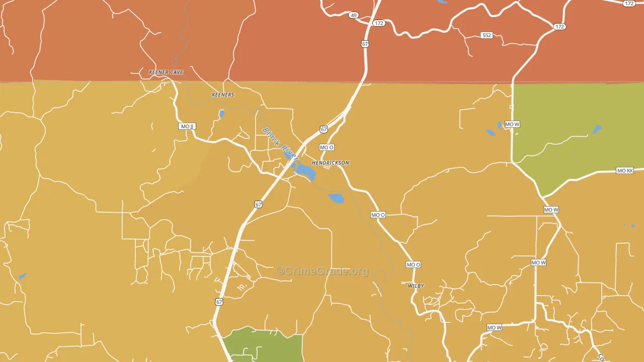 Hendrickson, MO Map of Murder Rates