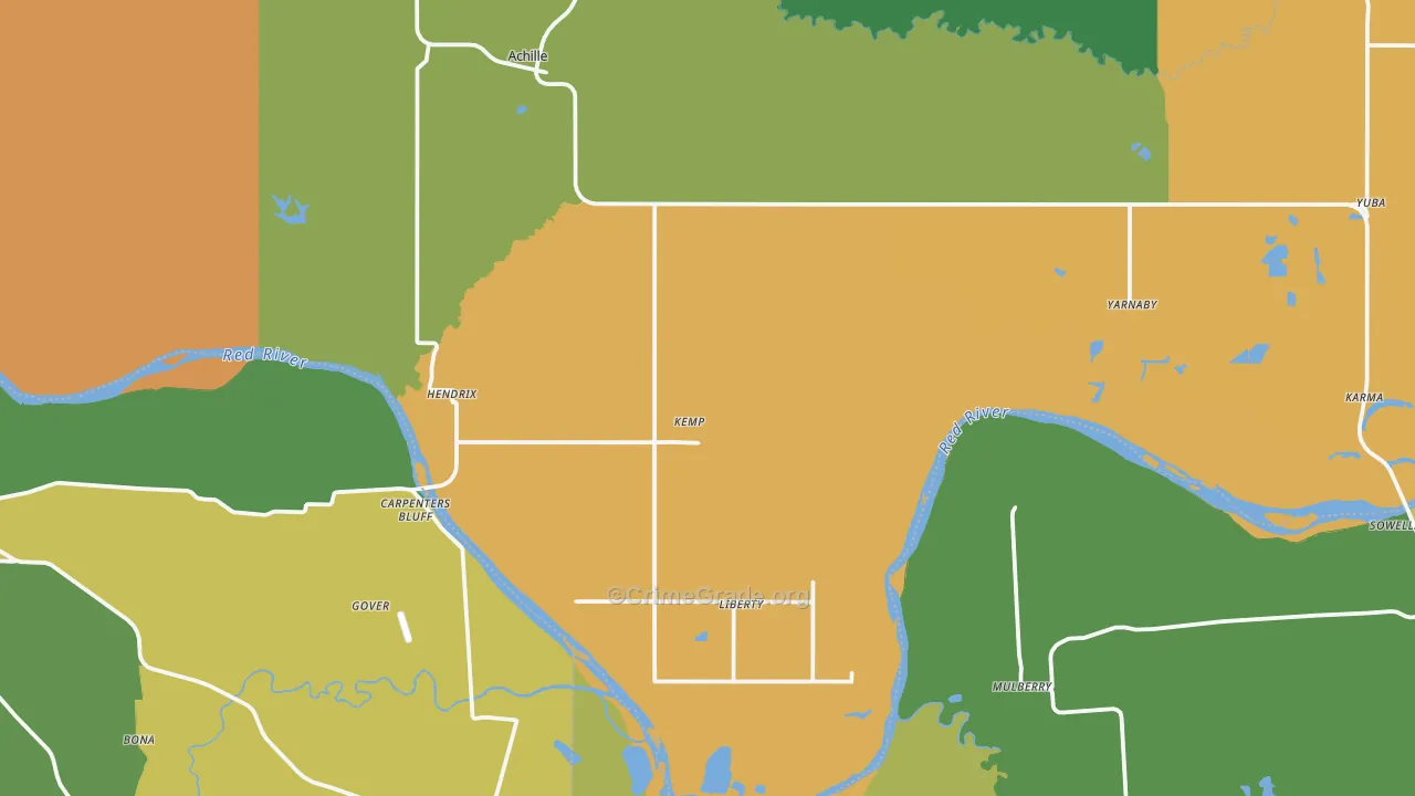 Hendrix, OK Map of Murder Rates