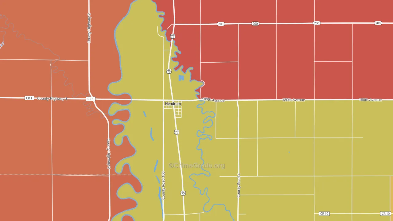 Hendrum, MN Map of Murder Rates