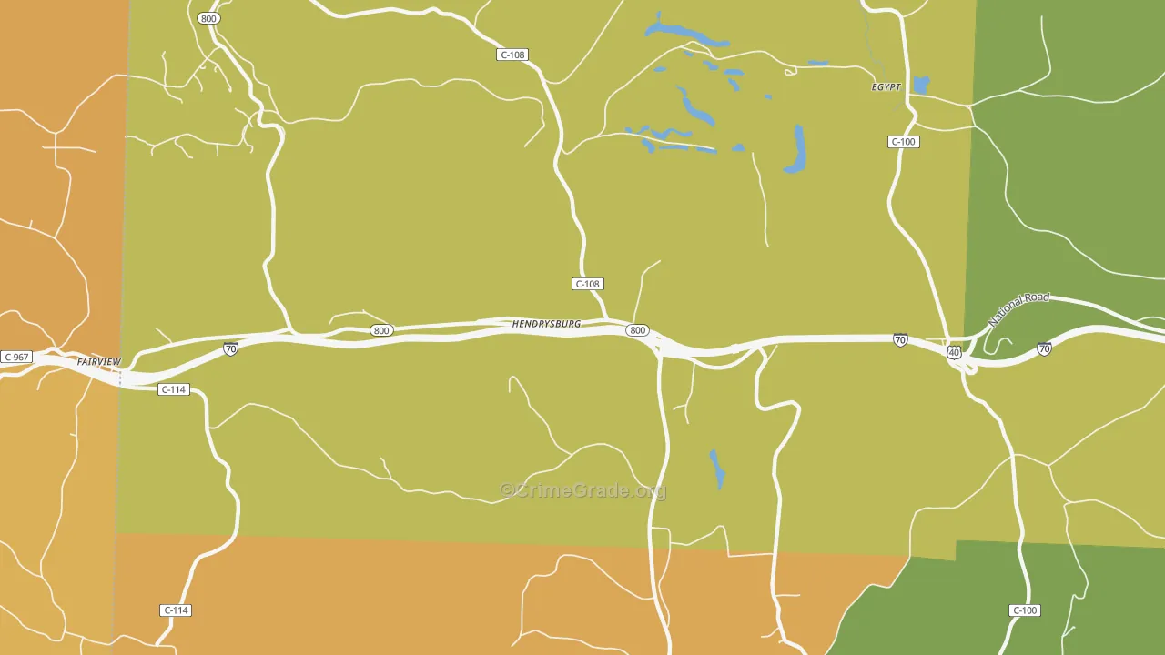 Hendrysburg, OH Map of Murder Rates