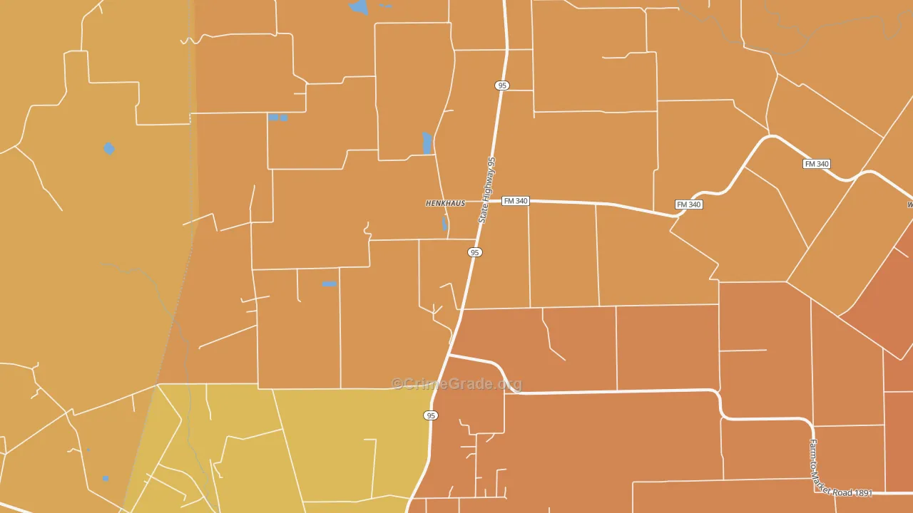 Henkhaus, TX Map of Murder Rates
